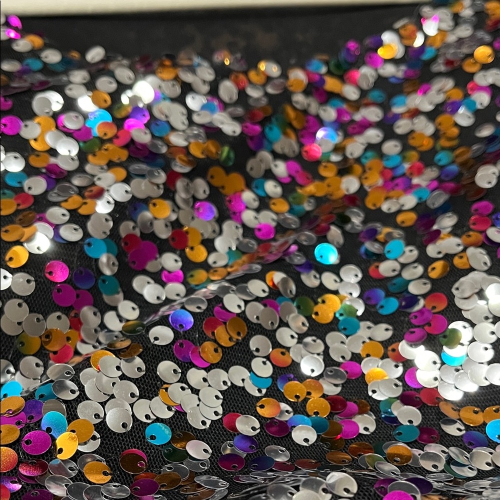 INC International Concepts Sequin Top - Black and Multicolor - Picture 2 of 9
